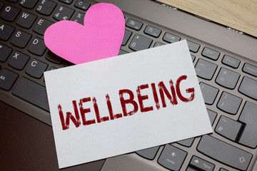 Word writing text Wellbeing. Business concept for A good or satisfactory condition of existence...