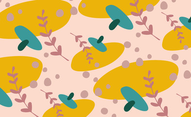 Abstract colorful background with bright elements. Vector texture for textile, wrapping paper and kids clothes design. Simple modern texture with chaotic hand drawn shapes. 