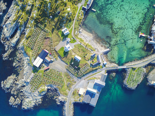 Reine views from above, in the Lofoten islands in Norway
