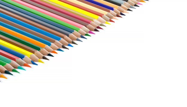 colorful color pencils isolated on white background