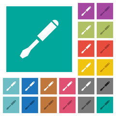 Single screwdriver square flat multi colored icons