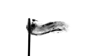 Black mascara brush stroke makeup close up