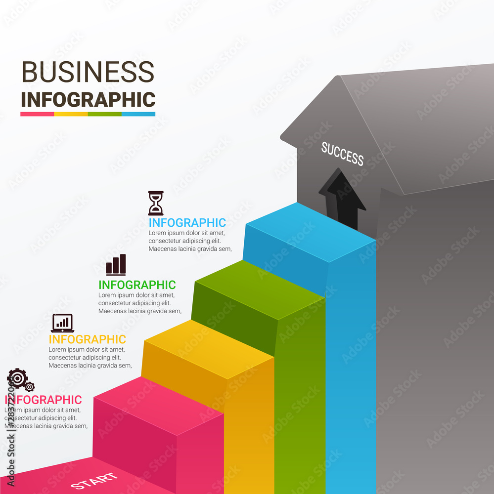 Poster abstract infographics number options template. vector illustration. business data visualization. pro