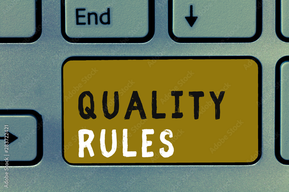 Poster writing note showing regulations rules. business photo showcasing standard statement procedure gover