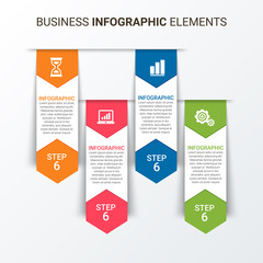 Abstract infographics number options template. Vector illustration. Business data visualization. Process chart. Abstract elements of graph, diagram with steps, options, parts or processes.