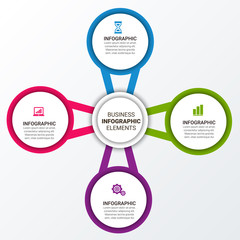 Fototapeta premium Abstract infographics number options template. Vector illustration. Business data visualization. Process chart. Abstract elements of graph, diagram with steps, options, parts or processes.