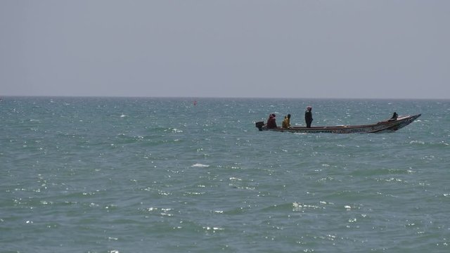 Local fishing boat off the coast of Popenguine in Senegal near Dakar