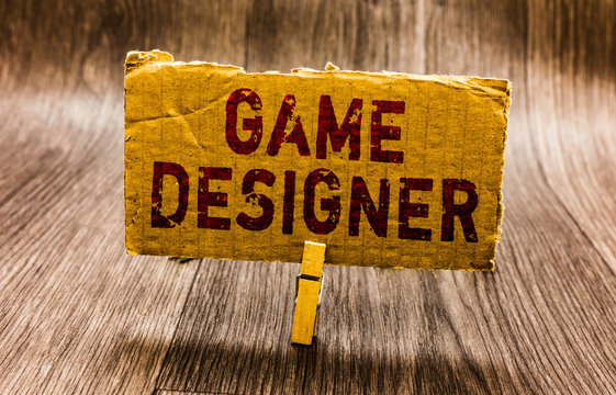 Conceptual hand writing showing Game Designer. Business photo text Campaigner Pixel Scripting Programmers Consoles 3D Graphics Paper notes reminders question mark asking important answer - Powered by Adobe