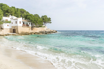 Paradise, turquoise Mediterranean sea waters on the beaches of the island of Mallorca, Balearic Islands, Spain