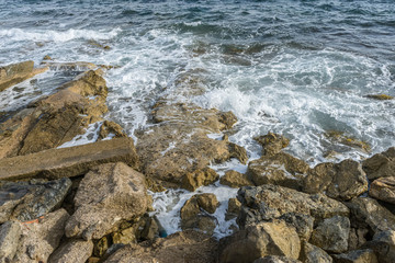 turquoise Mediterranean sea waters on the beaches of the island of Mallorca, Balearic Islands, Spain