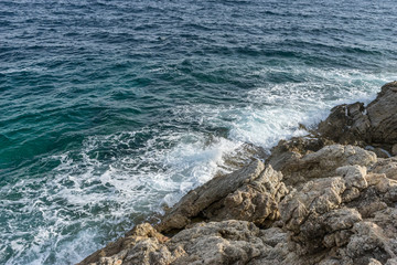 turquoise Mediterranean sea waters on the beaches of the island of Mallorca, Balearic Islands, Spain
