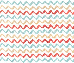 Watercolor stripes background, chevron.