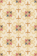 Vintage seamless pattern in medieval style suitable for printing. Vector illustration.