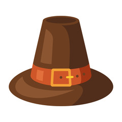 Happy Thanksgiving illustration of pilgrim hat.