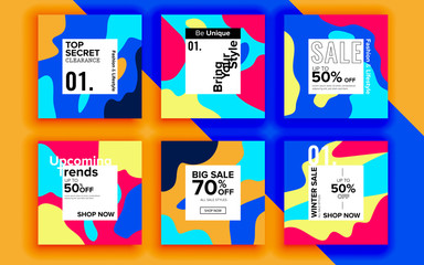 Set of sale banner template design. Vector illustration.