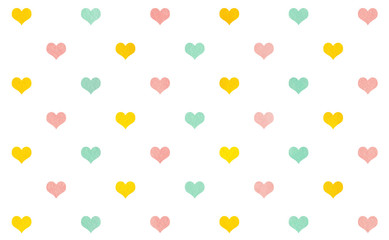 Watercolor hearts on white background.