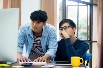 Programmers and developer teams are coding and developing software