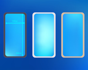 Mesh, azure colored phone backgrounds kit.