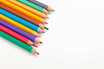 Colorful pencil-set on white background 