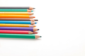 Colorful pencil-set on white background 