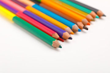 Colorful pencil-set on white background 
