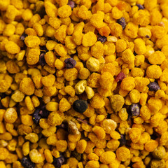 Top view fried corn grains