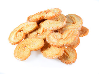 Black heart sesame biscuit  isolated on white background