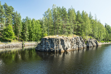 Fototapeta na wymiar The Saimaa Canal at summer, Lappeenranta, Finland.