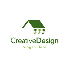 home leaf vector logo design modern art, Nature house logo with green color can be used as symbols, brand identity, company logo, icons, or others.
