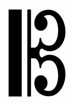 C Clef icon isolated on white background