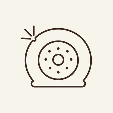 recommend clip art: Flat tire line icon