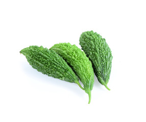 Fresh bitter gourd isolated on a white background