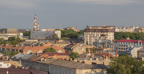 Fototapeta premium Tourist walk around the city. View of the city of Ivano-Frankivsk, the sights of the city.