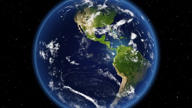 planet earth rotation animation endless 3D done with NASA textures