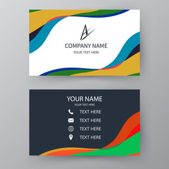 Fototapeta premium Vector business card. Visiting card for business and personal use. Modern presentation card. Vector illustration design.
