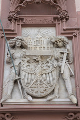 Detail on Facade of Romer City Hall; Romerberg Square; Frankfurt