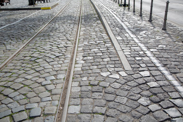 Cobblestones and Railway Track, Frankfurt