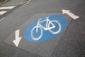 Obraz premium Bike Lane Symbol, Frankfurt