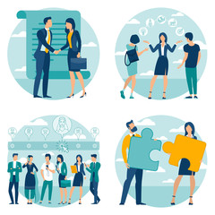 business process  illustration set