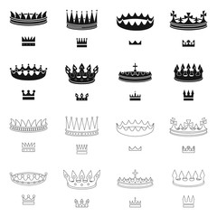 Vector illustration of medieval and nobility icon. Collection of medieval and monarchy stock symbol for web.