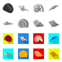 Vector illustration of animal and decoration logo. Collection of animal and ocean vector icon for stock.