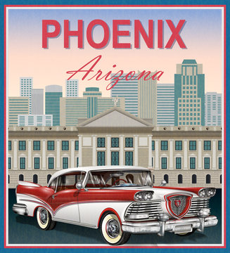 Phoenix.Arizona  retro poster.