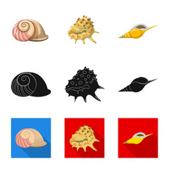 Vector design of animal and decoration logo. Set of animal and ocean stock vector illustration.