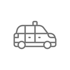 Taxicab, taxi, cab line icon. Isolated on white background