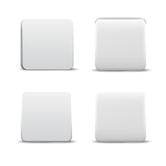 Four Styles of Empty White App Button Icons