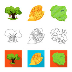 Vector design of traditional and tour icon. Set of traditional and landmarks vector icon for stock.