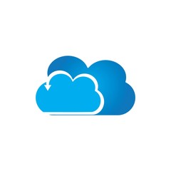 cloud arrow logo vector