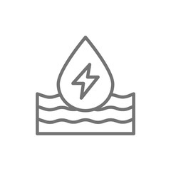 Water energy, ecology line icon. Isolated on white background