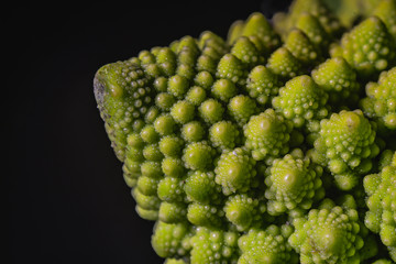  Fractal vegetable cabbage romanescu on a dark background