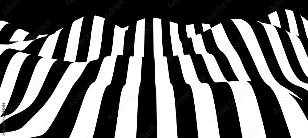 Poster black and white abstract wave. optical illusion. twisted vector illustration.